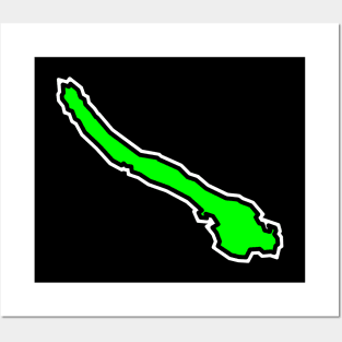 Galiano Island Silhouette - Lime Green Colour - Simple - Galiano Island Posters and Art